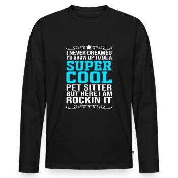 Pet Sitter Pets Babysitter - Men's Premium Organic Long Sleeve Shirt - black - Front - Nico (187cm)