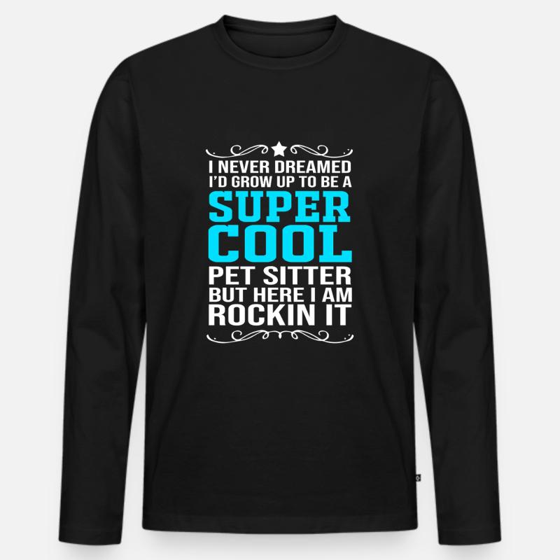 Haustier Sitter Haustiere Babysitter - Männer Premium Bio Langarmshirt - Schwarz