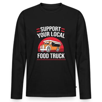 Camion de restauration de snacks - T-shirt manches longues Premium bio Homme - noir - Devant - Nico (187cm)