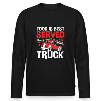 Camion de restauration de snacks - T-shirt manches longues Premium bio Homme - noir - Devant - Nico (187cm)
