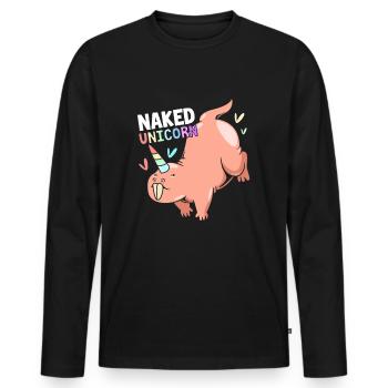 Chiot de sable - T-shirt manches longues Premium bio Homme - noir - Devant - Nico (187cm)