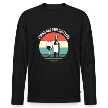 Wine, sommelier, foodie - Men's Premium Organic Long Sleeve Shirt - black - Front - Nico (187cm)