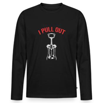 Wine, sommelier, foodie - Men's Premium Organic Long Sleeve Shirt - black - Front - Nico (187cm)