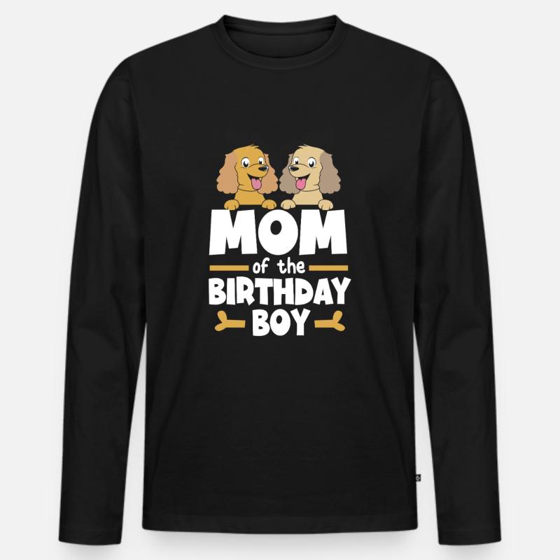 Cocker Spaniel Mama Hundemama - Männer Premium Bio Langarmshirt - Schwarz
