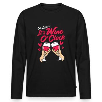 Sommelier des vins - T-shirt manches longues Premium bio Homme - noir - Devant - Nico (187cm)
