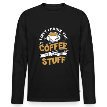 Ambulanz Rettungssanitäter - Männer Premium Bio Langarmshirt - Schwarz - Vorne - Nico (187cm)