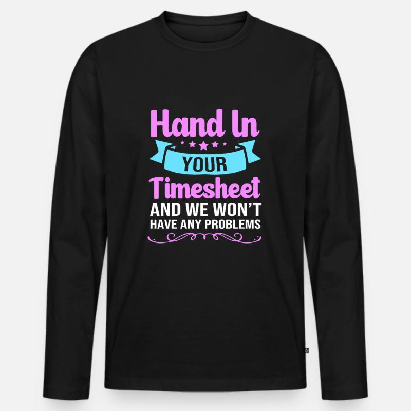 HR Manager - Männer Premium Bio Langarmshirt - Schwarz