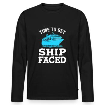 Cruise Cruise Ship - Men's Premium Organic Long Sleeve Shirt - black - Front - Nico (187cm)