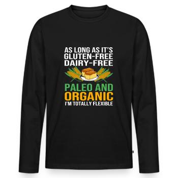 Glutenfrei Gluten - Männer Premium Bio Langarmshirt - Schwarz - Vorne - Nico (187cm)