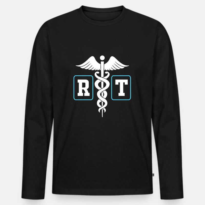 Atmung Atmen Sauerstoff - Männer Premium Bio Langarmshirt - Schwarz