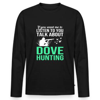 Pigeon Hunt Hunting Hunters - Men's Premium Organic Long Sleeve Shirt - black - Front - Nico (187cm)
