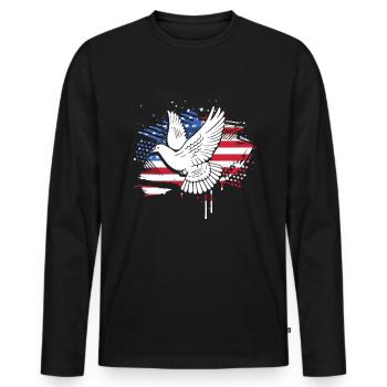 Pigeon Hunt Hunting Hunters - Men's Premium Organic Long Sleeve Shirt - black - Front - Nico (187cm)