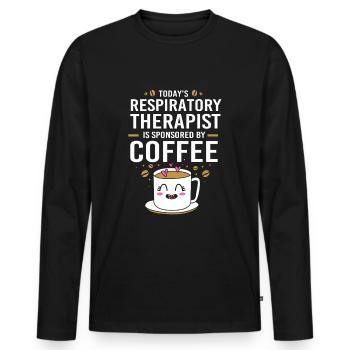 Respiration Respiration Inhalothérapeute Oxygène - T-shirt manches longues Premium bio Homme - noir - Devant - Nico (187cm)