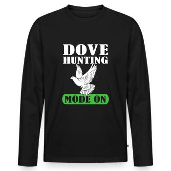 Pigeon Hunting Hunter Pigeon Hunting - Men's Premium Organic Long Sleeve Shirt - black - Front - Nico (187cm)