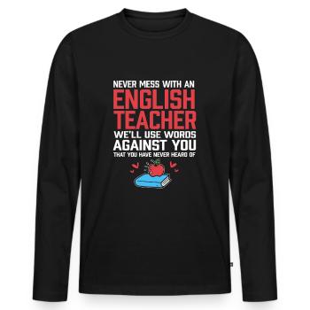 Grammar - Men's Premium Organic Long Sleeve Shirt - black - Front - Nico (187cm)