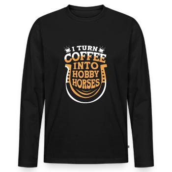 Hobby Cheval Hobby Horsing Hobbyhorsing - T-shirt manches longues Premium bio Homme - noir - Devant - Nico (187cm)