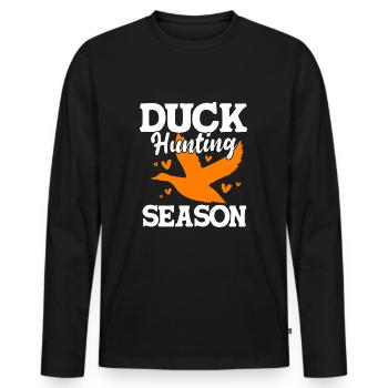 Duck Hunt Duck Hunting Hunter - Men's Premium Organic Long Sleeve Shirt - black - Front - Nico (187cm)