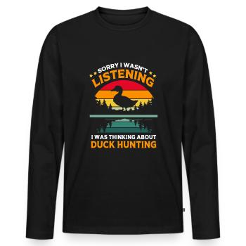 Duck Hunt Duck Hunting Hunter - Men's Premium Organic Long Sleeve Shirt - black - Front - Nico (187cm)