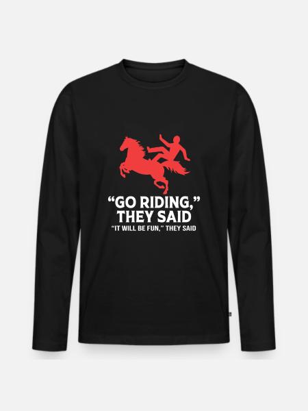 Courses de chevaux - T-shirt manches longues Premium bio Homme - noir