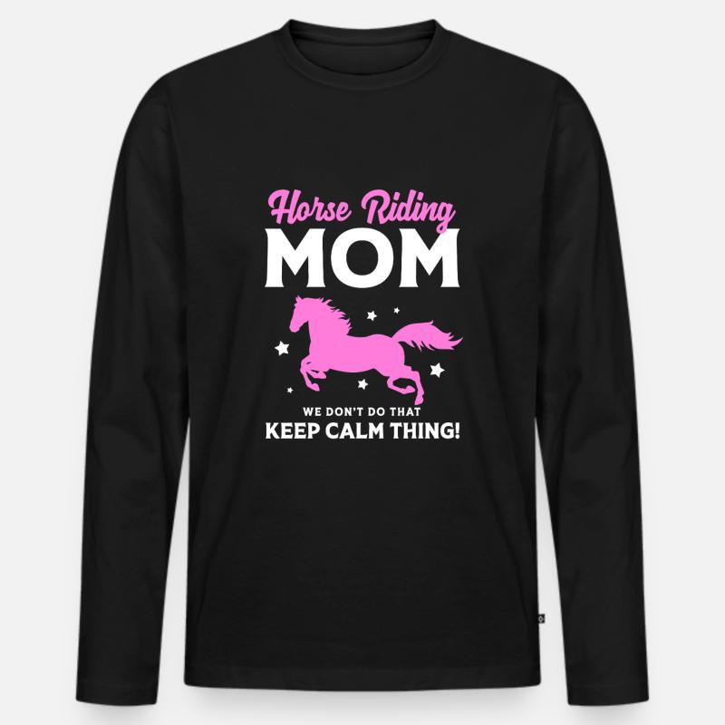 Pferderennen Mama Mutter - Männer Premium Bio Langarmshirt - Schwarz
