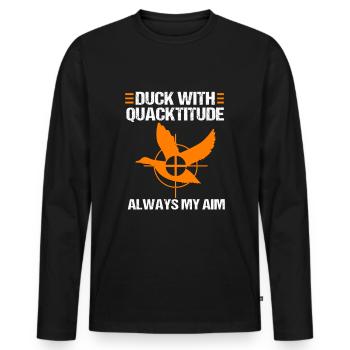 Duck Hunting Hunter Duck Hunting - Men's Premium Organic Long Sleeve Shirt - black - Front - Nico (187cm)
