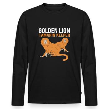 Singe Tamarin Singe Singe Visage de Singe - T-shirt manches longues Premium bio Homme - noir - Devant - Nico (187cm)