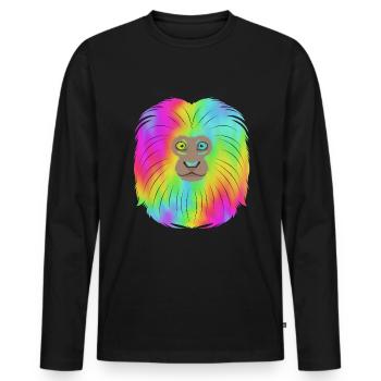 Tamarin Monkey Monkey Monkey Monkey Face - Men's Premium Organic Long Sleeve Shirt - black - Front - Nico (187cm)