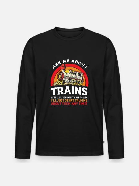 Modelleisenbahn Modellbau Modellbauer - Männer Premium Bio Langarmshirt - Schwarz