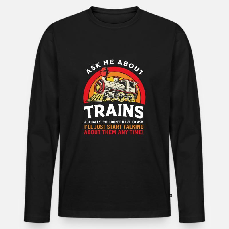 Modelleisenbahn Modellbau Modellbauer - Männer Premium Bio Langarmshirt - Schwarz