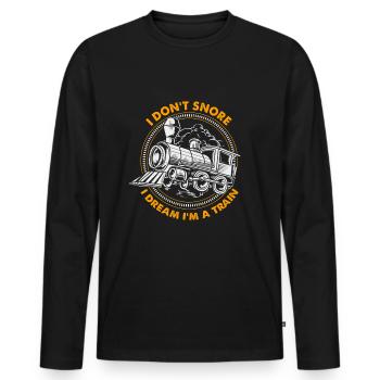 Model Railway Model Making Model Maker - Men's Premium Organic Long Sleeve Shirt - black - Front - Nico (187cm)
