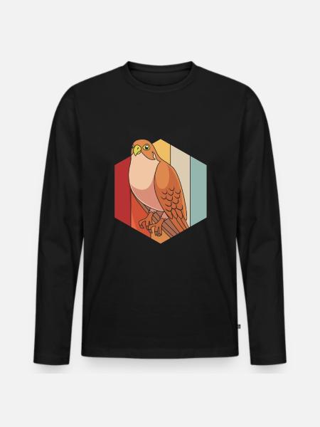 Falcon Chirp Falconry - Men's Premium Organic Long Sleeve Shirt - black