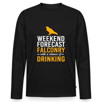 Falcon Chirp Falconry - Men's Premium Organic Long Sleeve Shirt - black - Front - Nico (187cm)