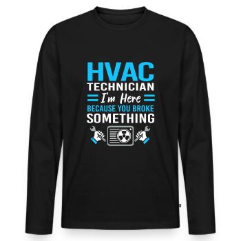 Heating Air Conditioning Technician Technician Refrigeration Technician - Men's Premium Organic Long Sleeve Shirt - black - Front - Nico (187cm)