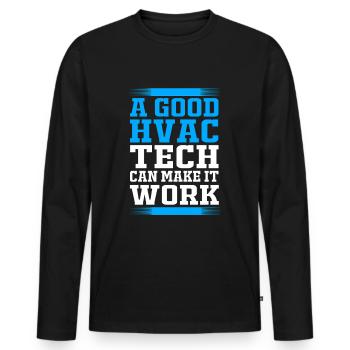 Air Conditioning Technician Technician Refrigeration Technician Heating - Men's Premium Organic Long Sleeve Shirt - black - Front - Nico (187cm)
