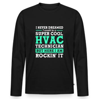 Technician Air Conditioning Technician Refrigeration Technician Heating - Men's Premium Organic Long Sleeve Shirt - black - Front - Nico (187cm)