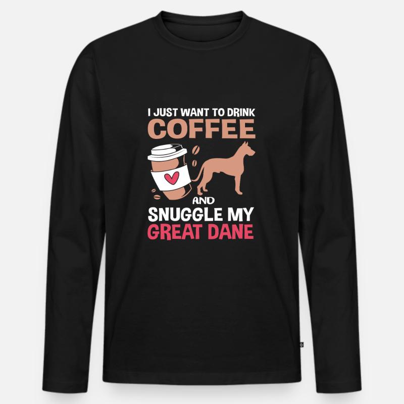 Deutsche Dogge - Männer Premium Bio Langarmshirt - Schwarz