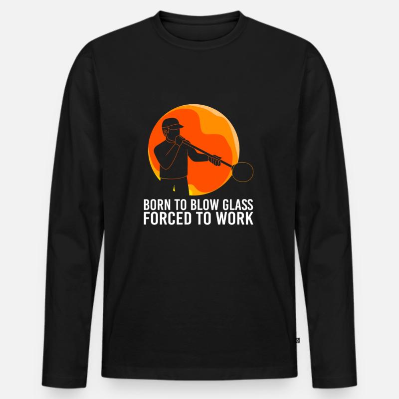 Glasbläser Glas - Männer Premium Bio Langarmshirt - Schwarz