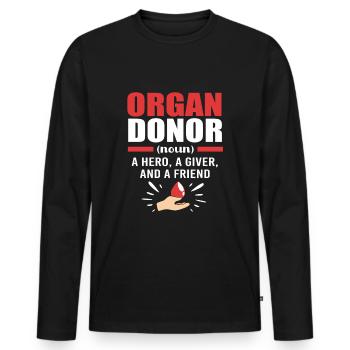 Nierenspender Spender Niere - Männer Premium Bio Langarmshirt - Schwarz - Vorne - Nico (187cm)