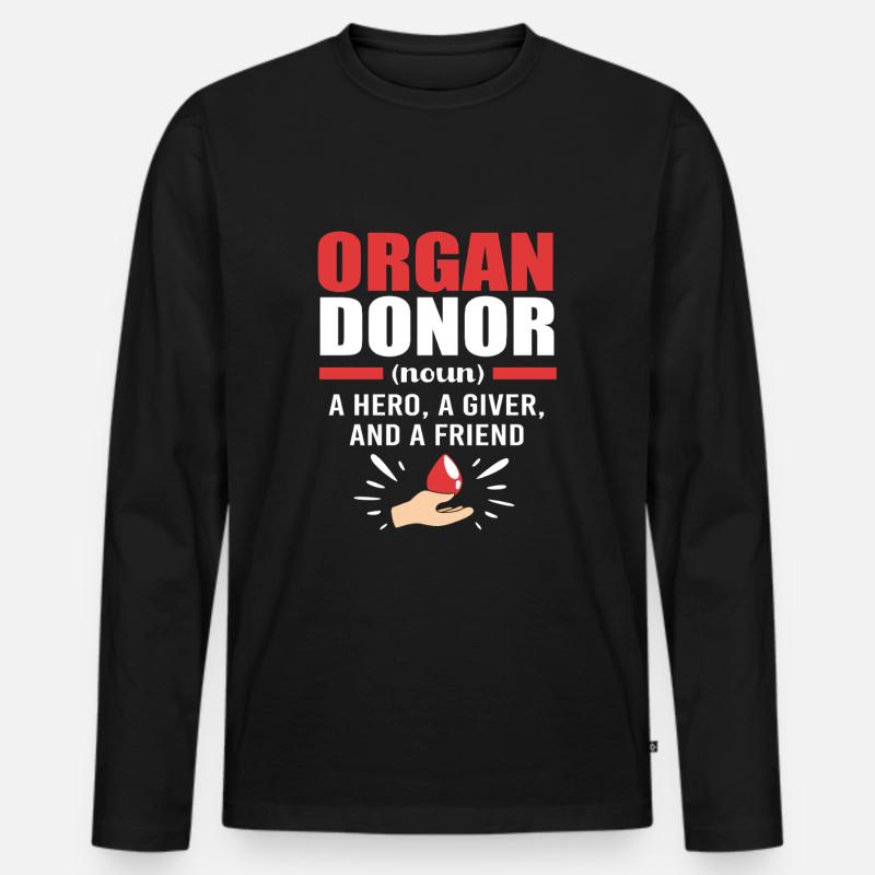 Nierenspender Spender Niere - Männer Premium Bio Langarmshirt - Schwarz