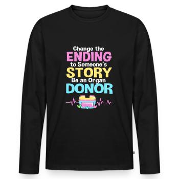 Nierenspender Spender Niere - Männer Premium Bio Langarmshirt - Schwarz - Vorne - Nico (187cm)