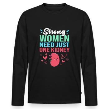 Nierenspender Spender Niere - Männer Premium Bio Langarmshirt - Schwarz - Vorne - Nico (187cm)