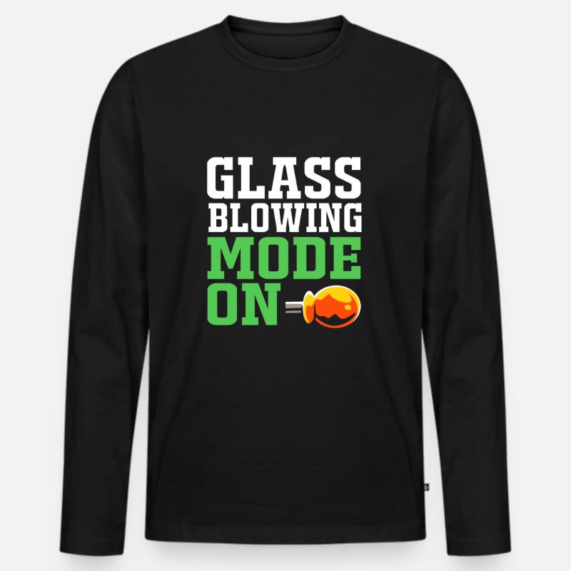 Glasbläser Glas - Männer Premium Bio Langarmshirt - Schwarz