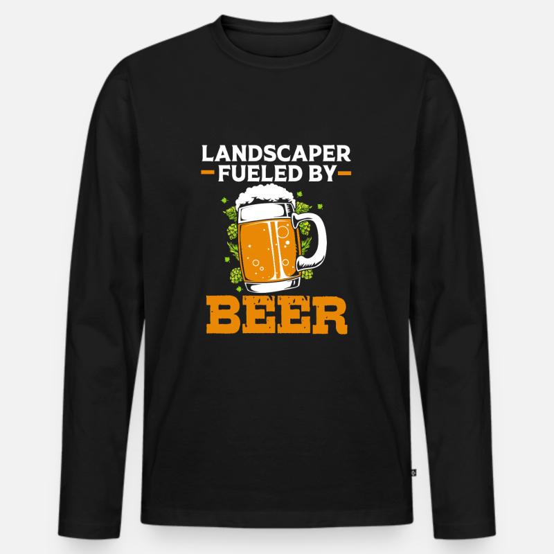 Landschaftsgärtner - Männer Premium Bio Langarmshirt - Schwarz