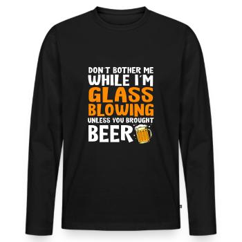 Glas Glasbläser - Männer Premium Bio Langarmshirt - Schwarz - Vorne - Nico (187cm)