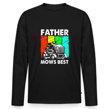 Lawn mower lawn (meadow) - Men's Premium Organic Long Sleeve Shirt - black - Front - Nico (187cm)
