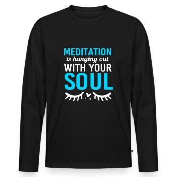Meditation Chakra Zen - Männer Premium Bio Langarmshirt - Schwarz - Vorne - Nico (187cm)