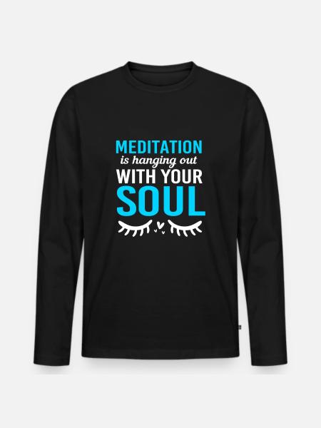 Meditation Chakra Zen - Men's Premium Organic Long Sleeve Shirt - black