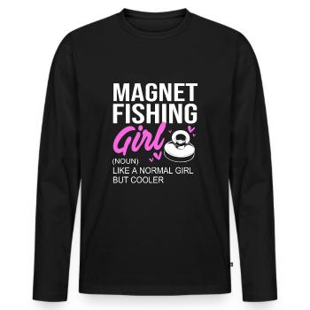 Pêche à l’aimant Pêcheur à l’aimant Pêche à l’aimant - T-shirt manches longues Premium bio Homme - noir - Devant - Nico (187cm)