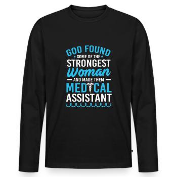 MFA Medizin Mediziner - Männer Premium Bio Langarmshirt - Schwarz - Vorne - Nico (187cm)
