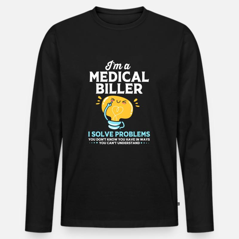 Medical Coder - Men's Premium Organic Long Sleeve Shirt - black